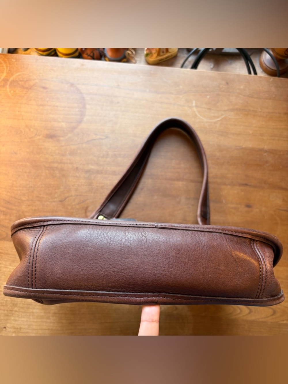 COACH Ergo Pocket Zip #9033 Mahogany Brown Leather Vintage 90s Hobo Shoulder Bag - Picture 8 of 11
